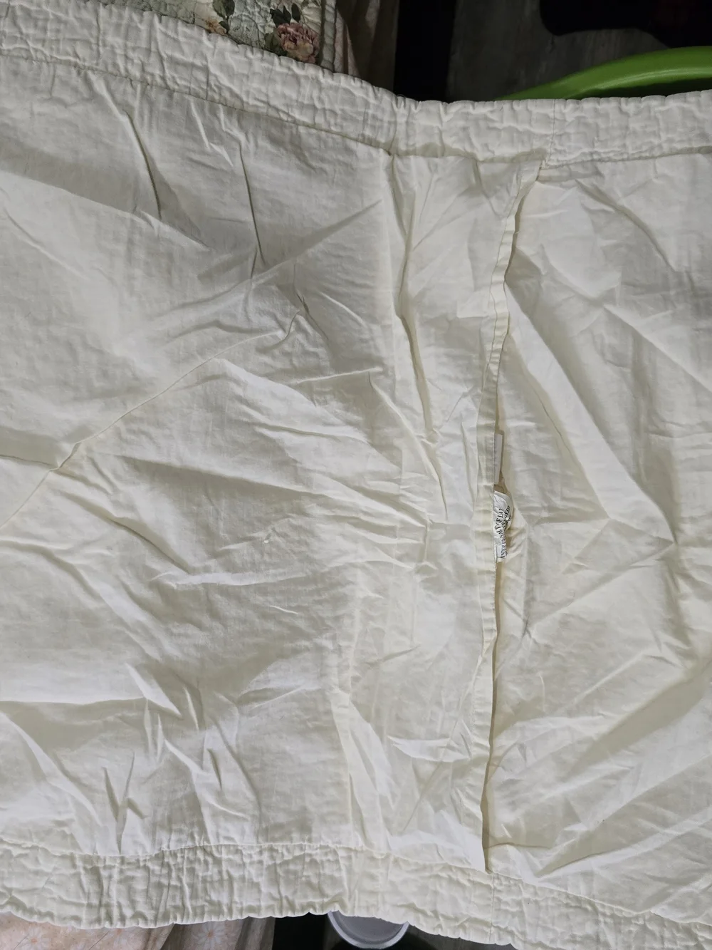 jcpenney Cream Quilt  Shams with Pink Floral Embroidery